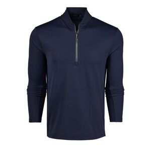 Greyson Men's Siasconset Quarter-Zip Midweight Brushed Pique Pullover Blue- XL
